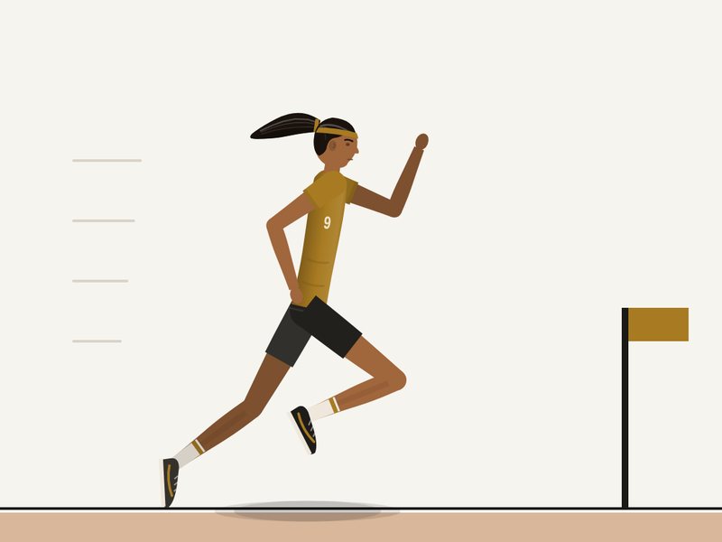 Illustration of a sprinter at full speed on a track